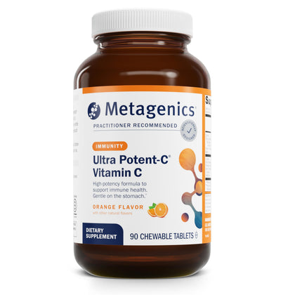 Metagenics Ultra Potent-C 90 tablettes à mâcher saveur orange vue de face