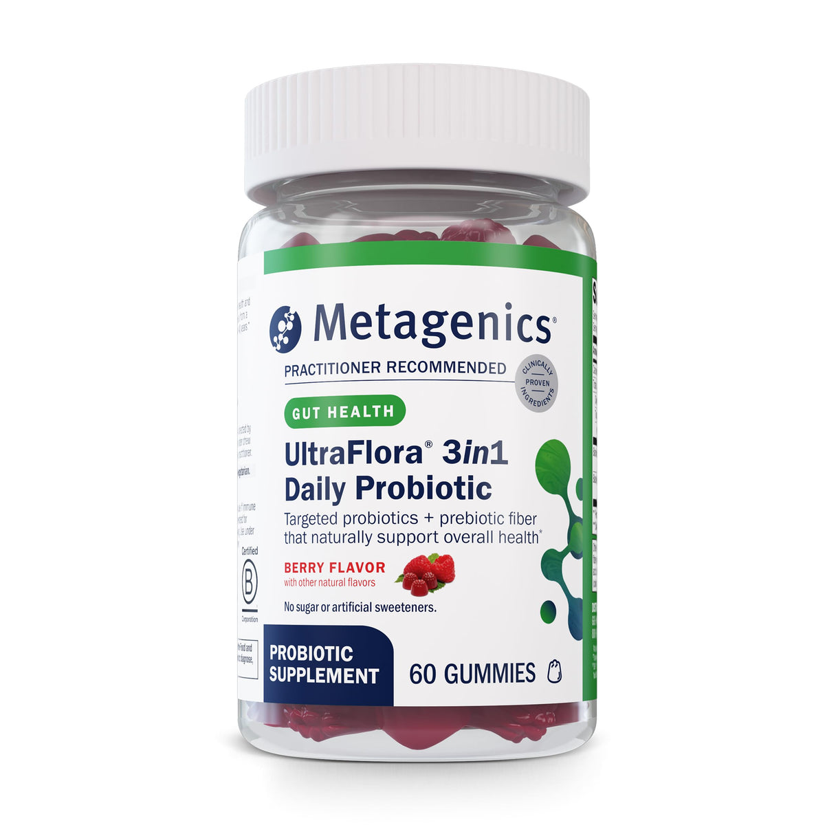 Metagenics UltraFlora 3 en 1 Gummies 60 unités vue de face