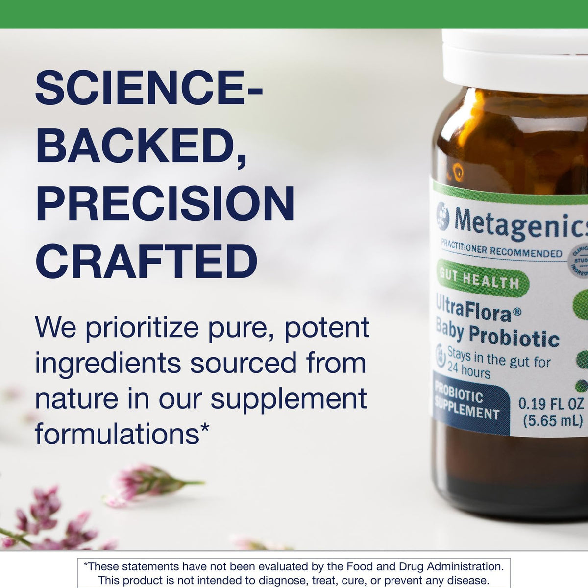 Metagenics UltraFlora Baby Probiotic Drops 50g dosage sur cuillère