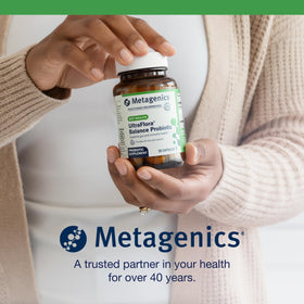 Metagenics UltraFlora Balance capsules sur fond blanc