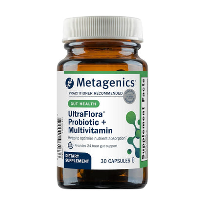 Metagenics UltraFlora Probiotic + Multivitamin 30 capsules front view