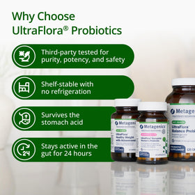 Metagenics UltraFlora Triplebiotic capsules en milieu naturel