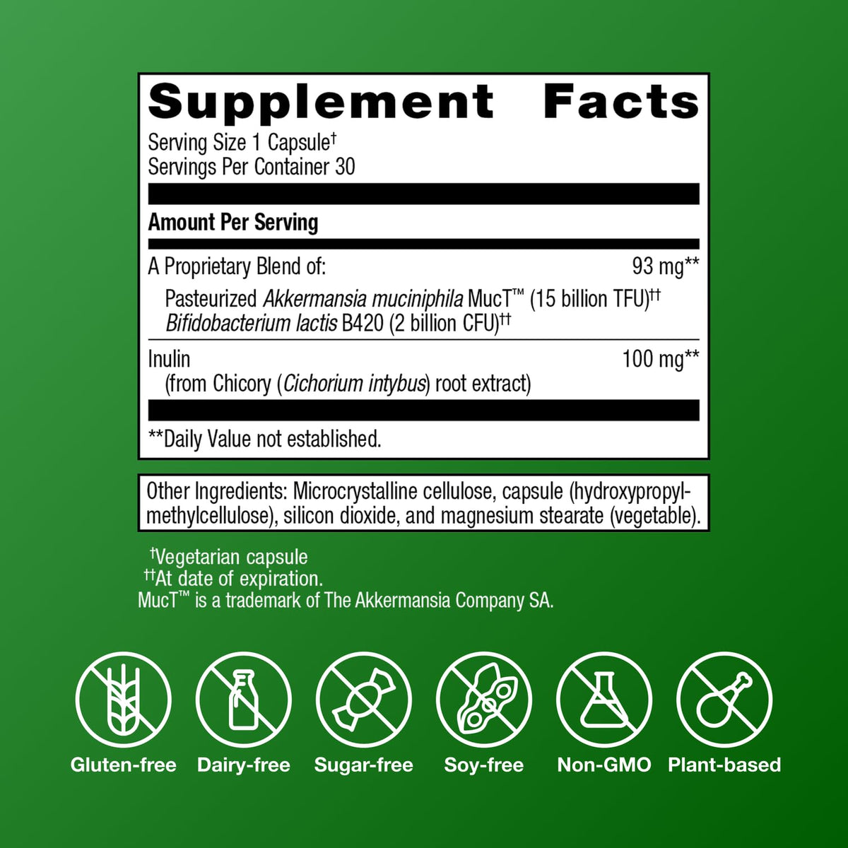 Metagenics UltraFlora Triplebiotic capsules sur une table