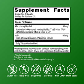 Metagenics UltraFlora Triplebiotic capsules sur une table