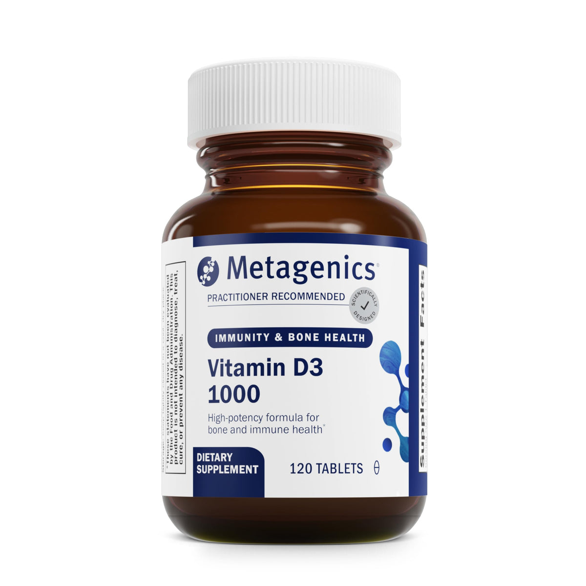 Metagenics Vitamine D3 1000 IU 120 comprimés vue de face