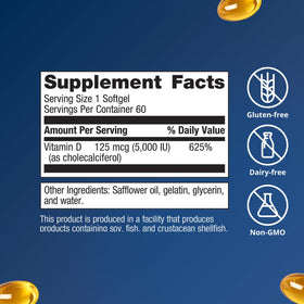 Metagenics Vitamine D3 5000 IU gélules avec huile de coco