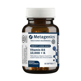 Metagenics Vitamine D3 et K2 10 000 UI gélules molles, vue de face