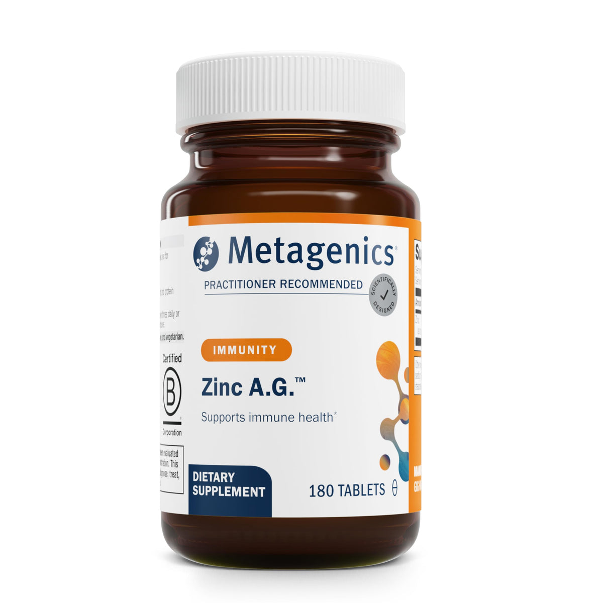 Metagenics Zinc A.G. 180 comprimés vue de face