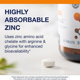 Metagenics Zinc A.G. comprimés sur fond blanc