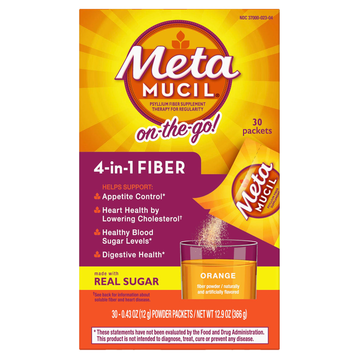 Metamucil avec une cuillère à côté pour le dosage
