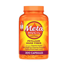 Metamucil capsules de psyllium 300 unités, vue de face