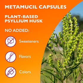 Metamucil capsules de psyllium avec un verre d'eau