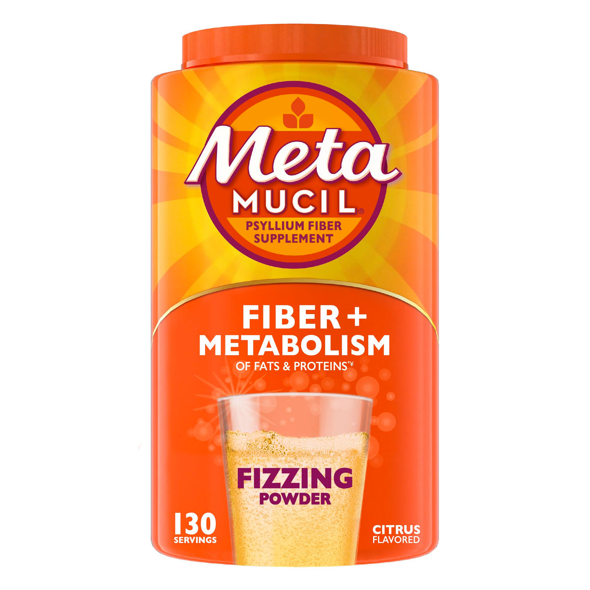 Metamucil Complément Alimentaire Fibres Pétillantes 130 Portions vue de face