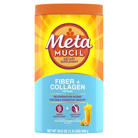 Metamucil Fibres + Collagène 950g vue de face avec emballage
