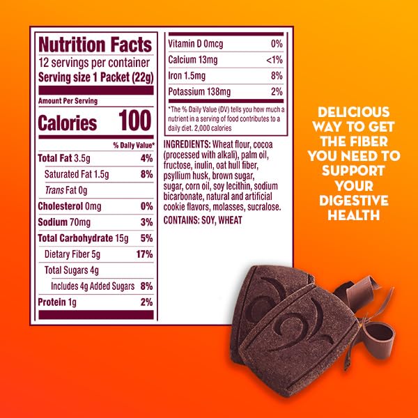 Metamucil Fibres Thins Chocolat avec d'autres saveurs en arrière-plan