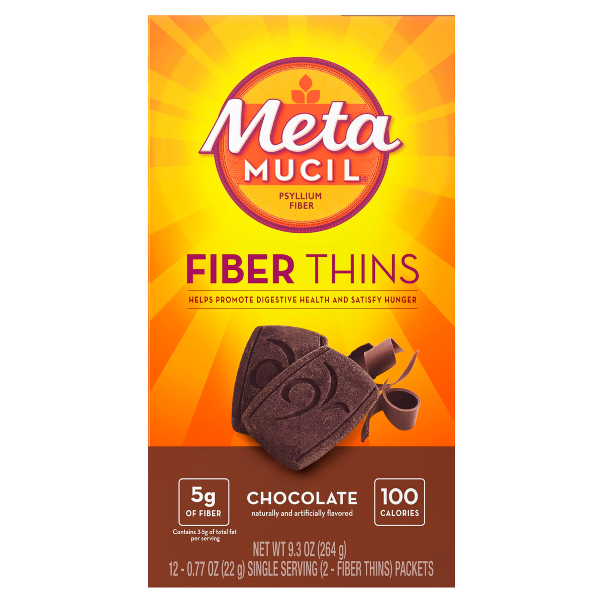 Metamucil Fibres Thins Chocolat présentation du produit