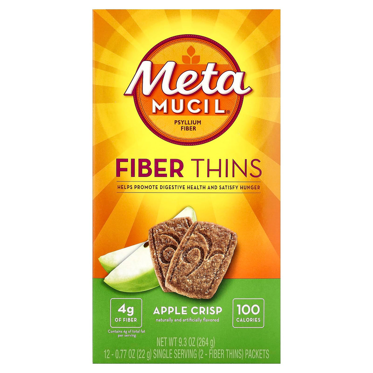 Metamucil Gaufrettes de Fibre Pomme Croustillante 630g vue avant