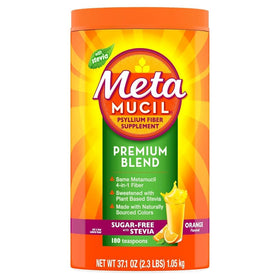 Metamucil Premium Blend 4-en-1 180 cuillères poudre d'orange vue de face