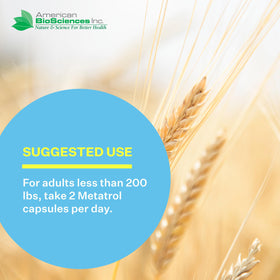 Metatrol d'American BioSciences sur une table avec des ingrédients naturels