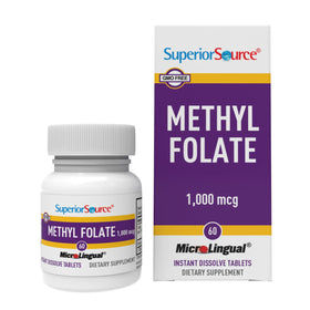 Methyl Folate 1 000 mcg de quality Source, boîte de 60 comprimés sublinguaux