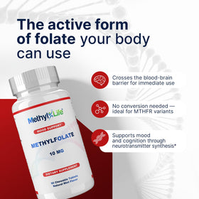 Methyl-Life L-Méthylfolate 10 mg comprimé à croquer dans une main