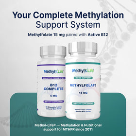 Methyl-Life L-Methylfolate 15 mg comprimés posés sur une table