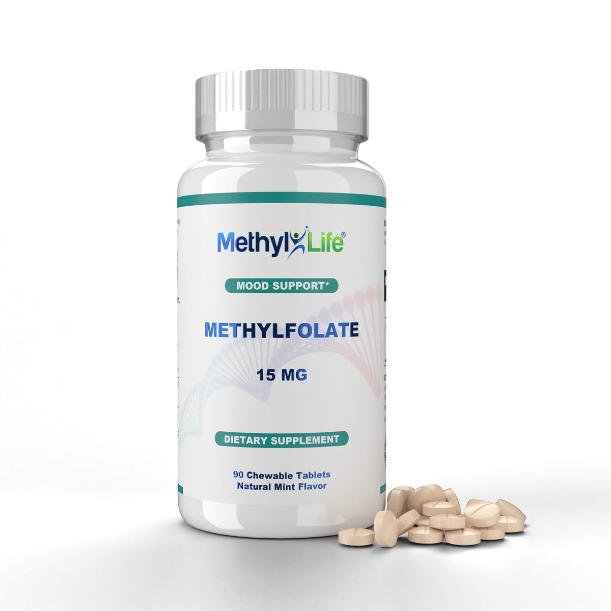 Methyl-Life L-Methylfolate 15 mg tablette à croquer vue de face