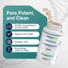 Methyl-Life L-Methylfolate 15 mg tablettes à croquer dans un environnement de vie