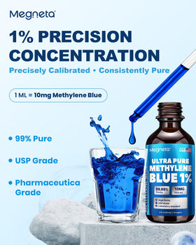 Methylene Blue 1% MEGNETA, étiquette et instructions
