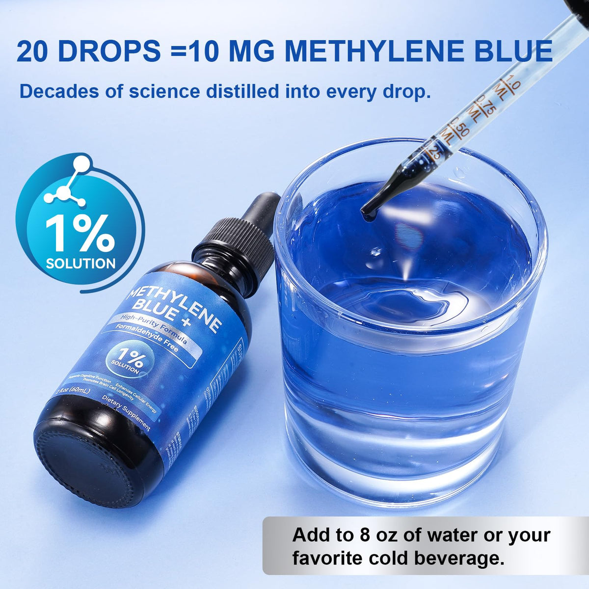 Methylene Blue Vawcrn sur une surface en bois
