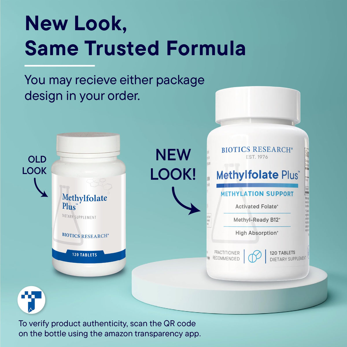 Methylfolate Plus™ Complément Alimentaire B9 120T de BIOTICS RESEARCH côté
