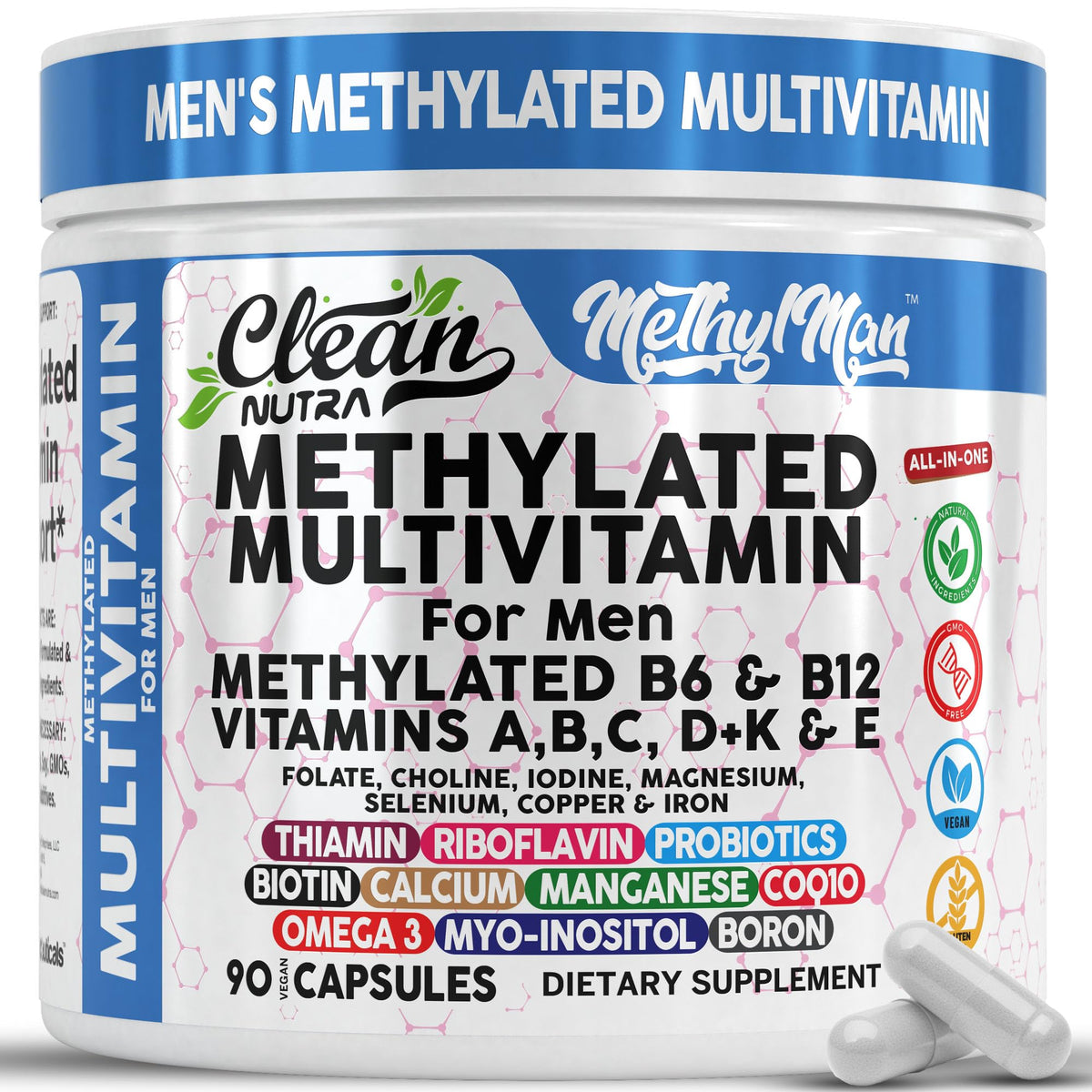 MethylMan Multivitamine Methylé Clean Nutraceuticals vue de face