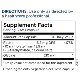 MethylPro L-Methylfolate 10 mg - capsules à l'intérieur