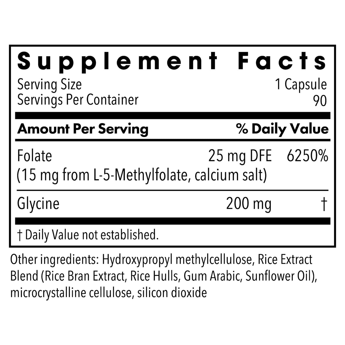 MethylPro L-Methylfolate 15 mg 90 capsules vue de côté