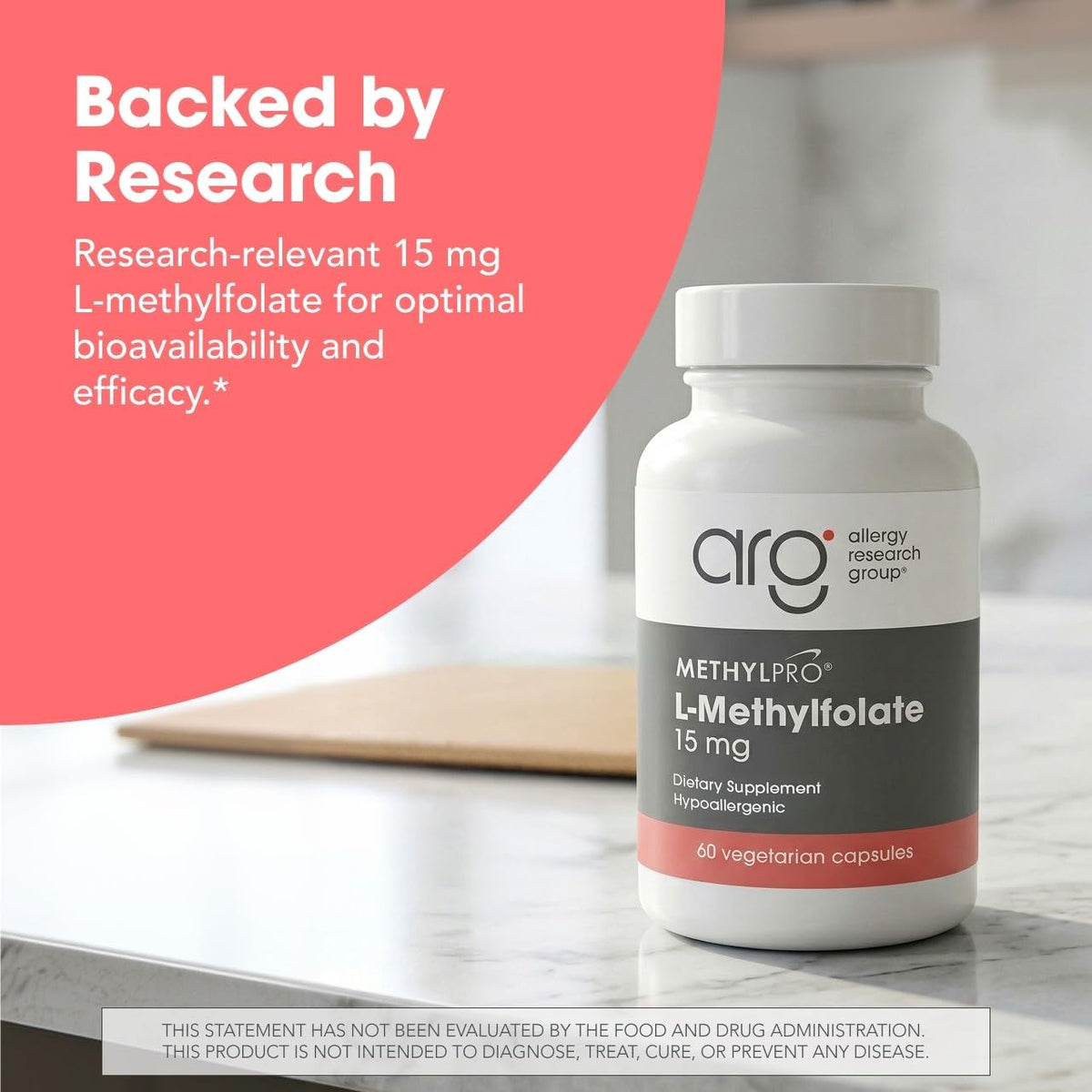 MethylPro L-Methylfolate 15 mg flacon ouvert avec capsules