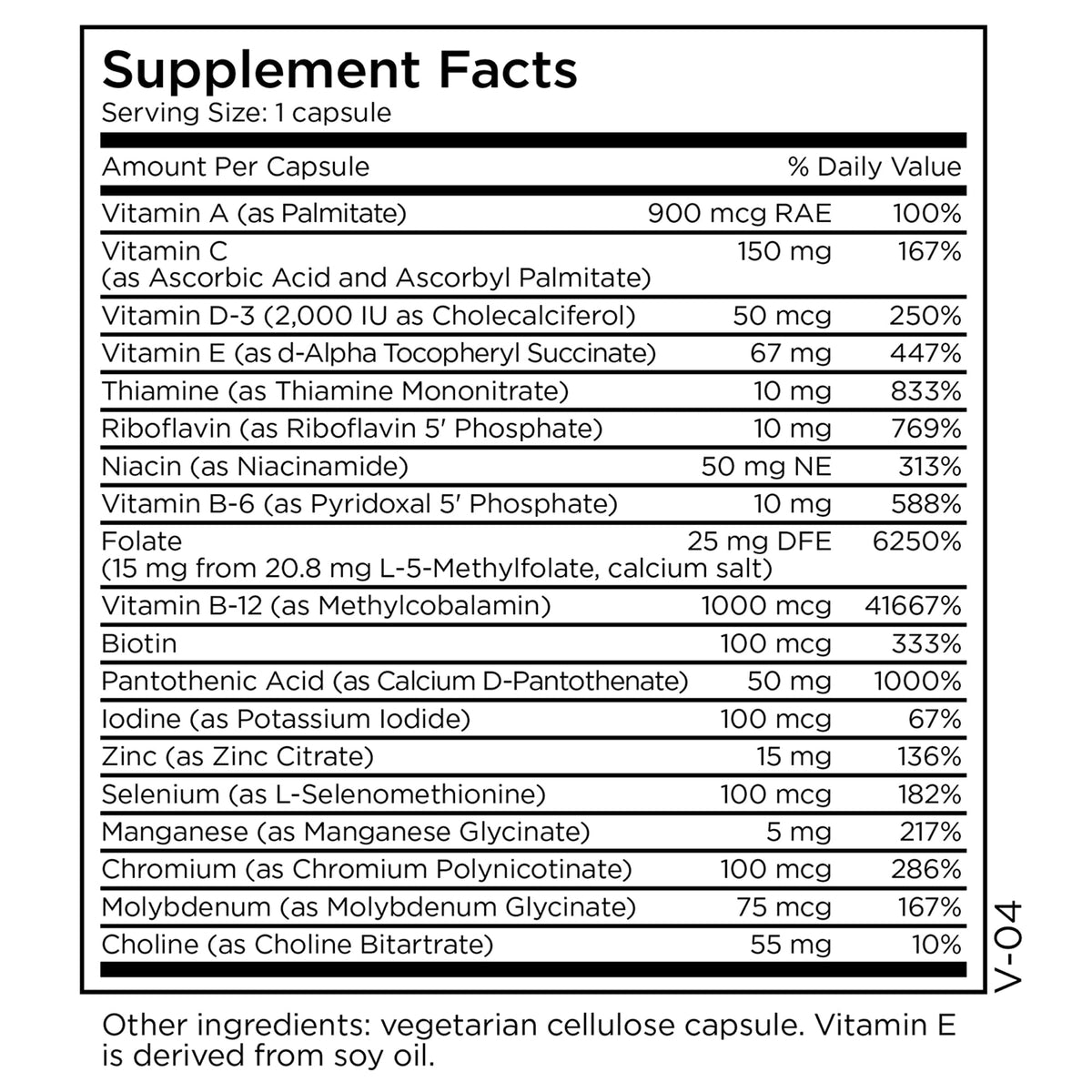 MethylPro Multivitamine L-Méthylfolate 15 mg capsule individuelle