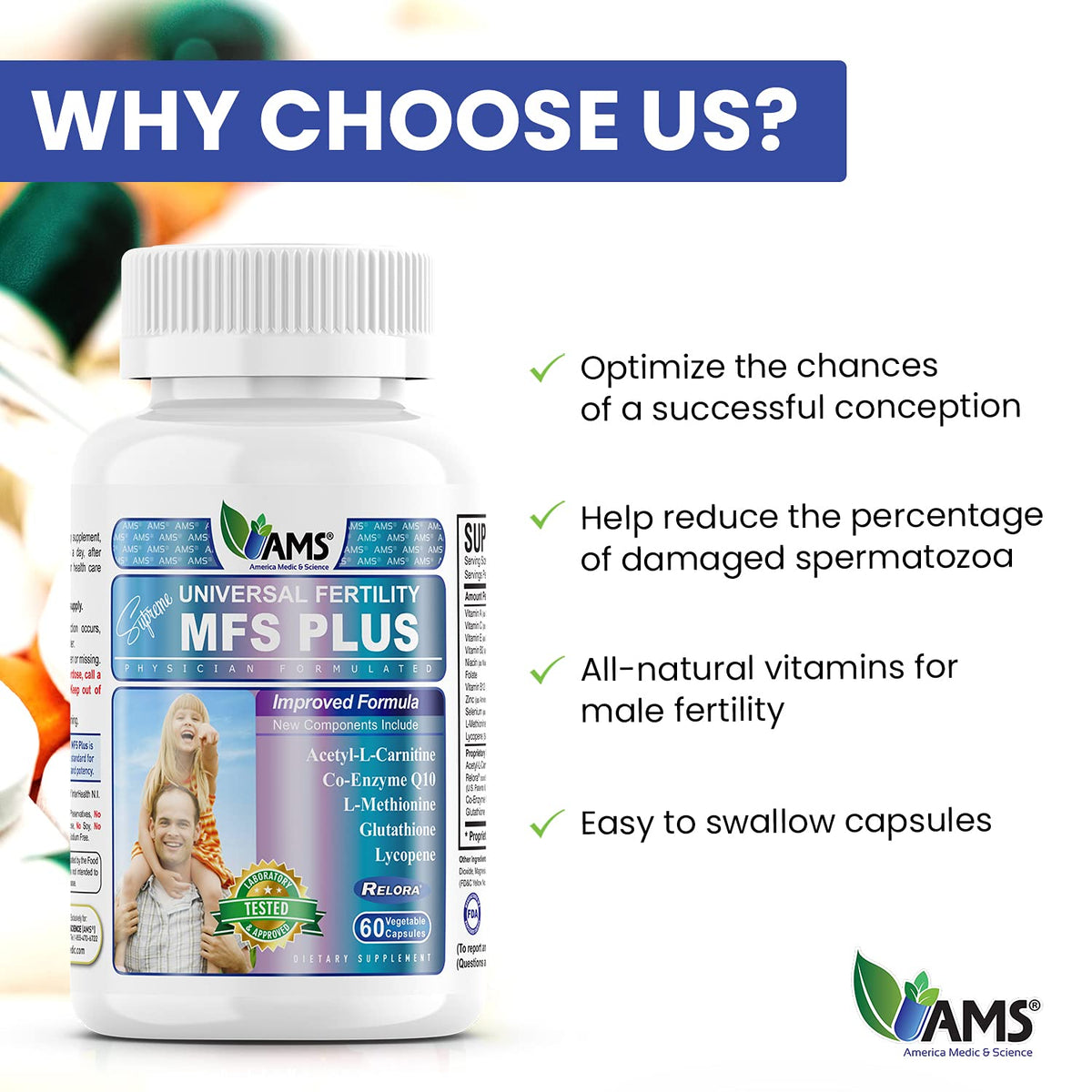 MFS Plus 60 capsules avec un verre d'eau