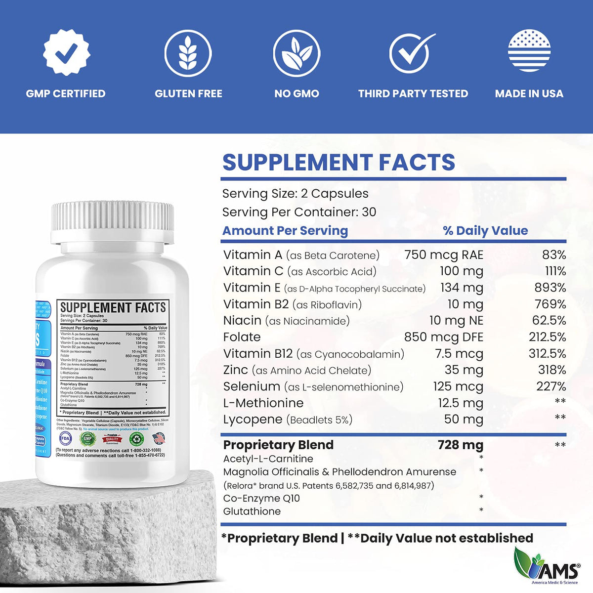 MFS Plus boîte ouverte montrant les capsules
