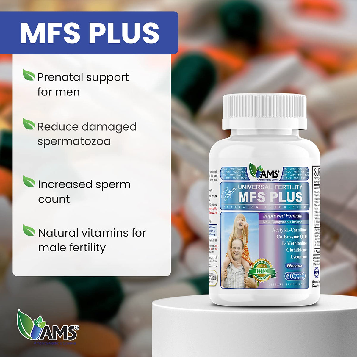 MFS Plus capsules végétales sur une surface en bois