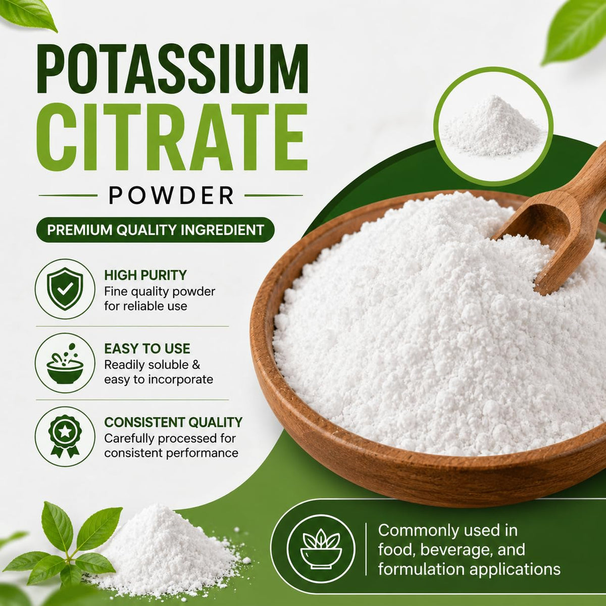 mGanna Poudre de Citrate de Potassium 227 g dans un verre d'eau