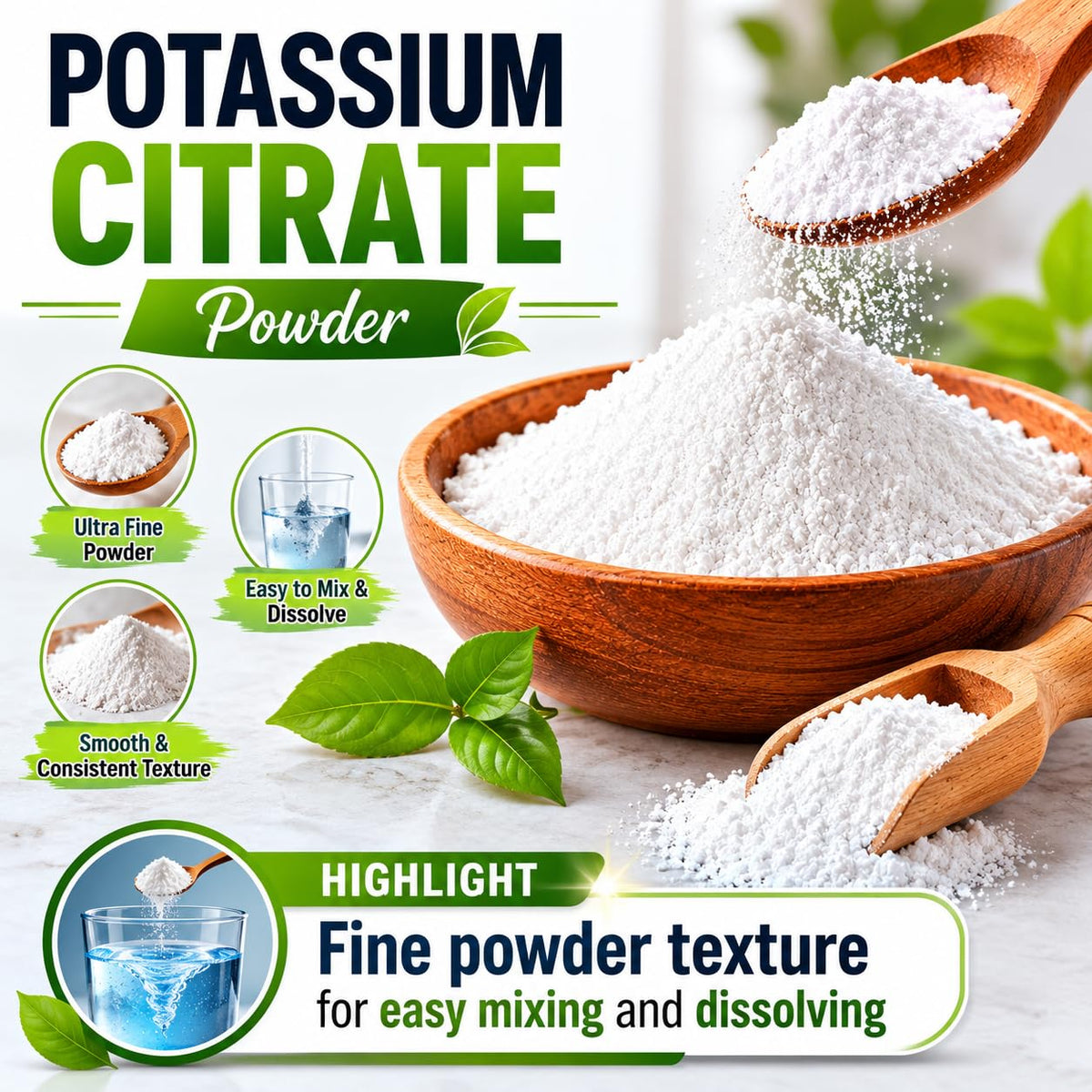 mGanna Poudre de Citrate de Potassium 227 g vue de côté
