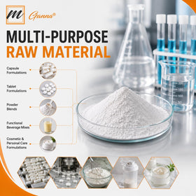 mGanna poudre de magnésium glyciné chélaté 100 g versée dans un verre