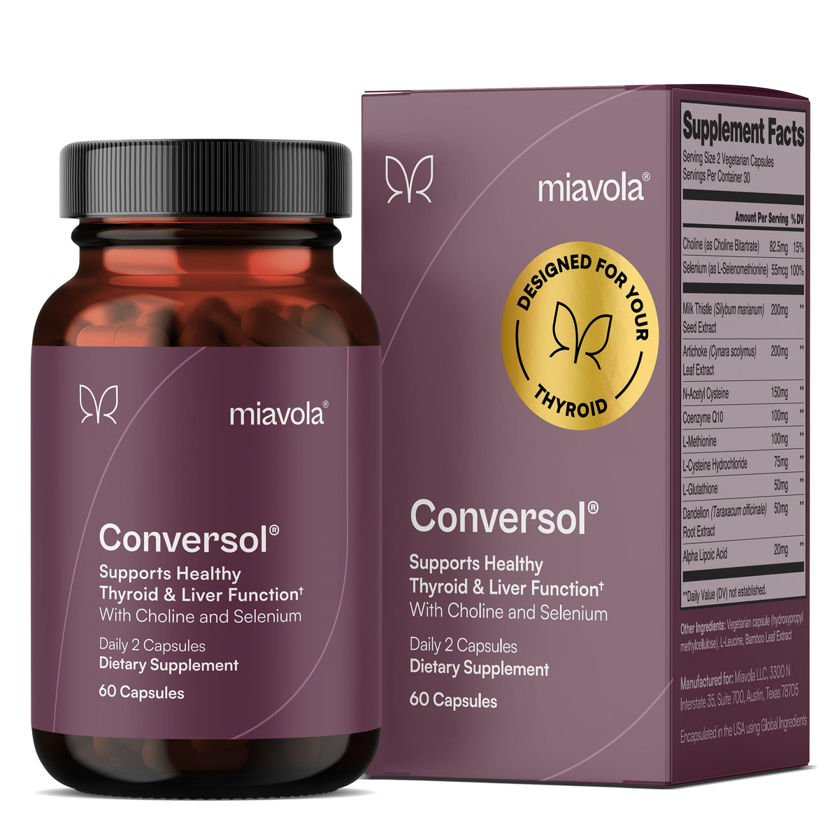 miavola Conversol complément alimentaire 60 capsules végétales vue de face