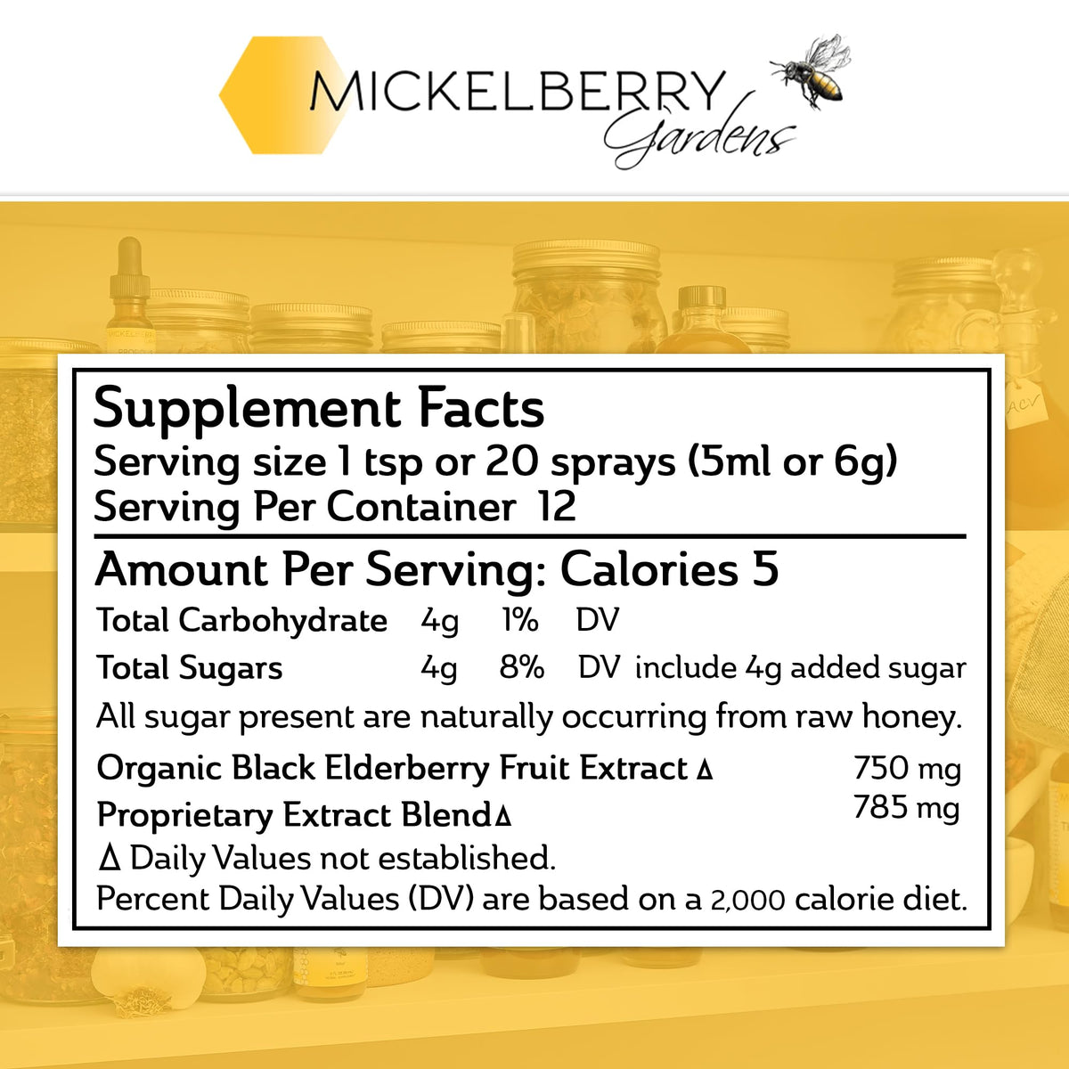 Mickelberry Gardens Sirop de Sureau 4oz vue de côté
