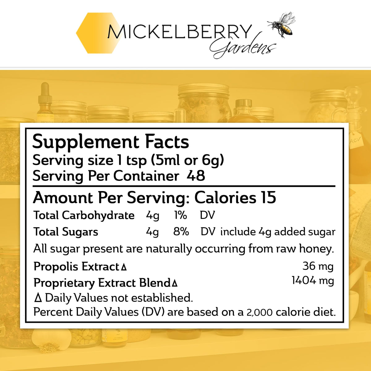 Mickelberry Gardens Tonic Miel Gorge et Poumons 4oz avec ingrédients naturels