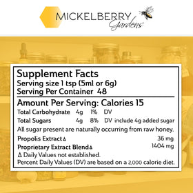 Mickelberry Gardens Tonic Miel Gorge et Poumons 4oz avec ingrédients naturels