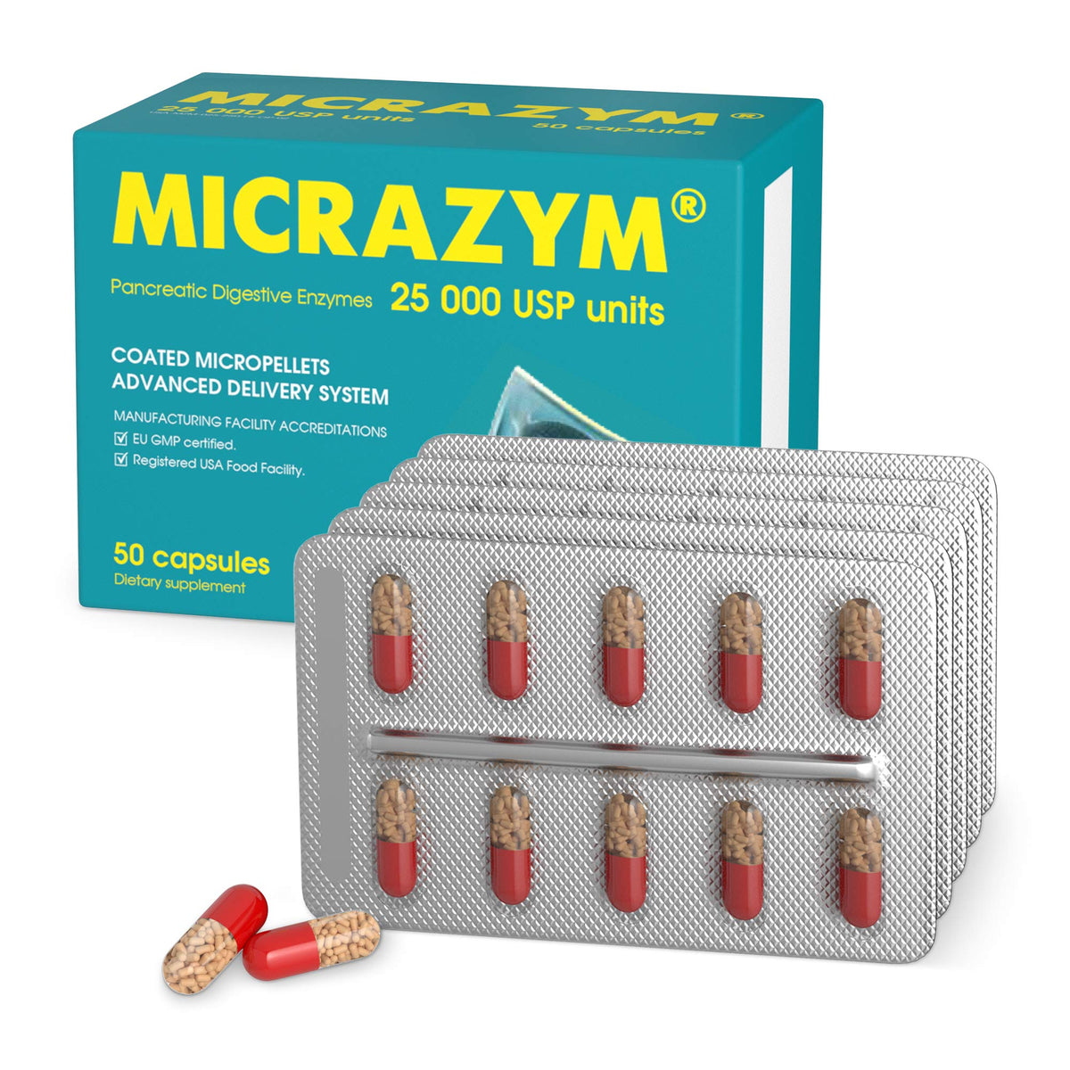 Micrazym 50 Capsules vue de face