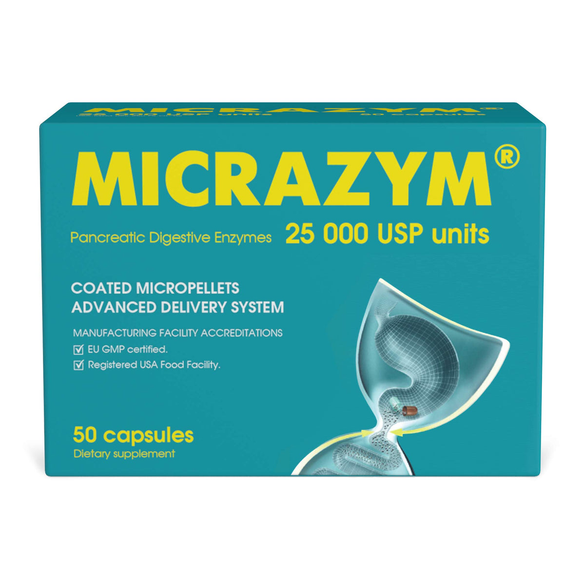 Micrazym Compléments Alimentaires Multi-Enzymes 25 000 USP Boîte