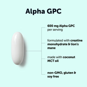 Micro Ingredients Alpha GPC softgels with MCT oil close-up