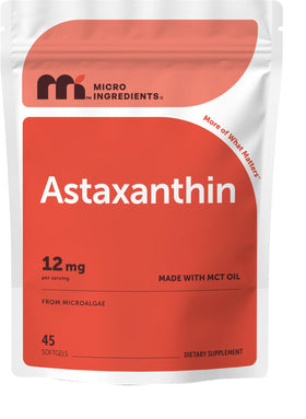 Micro Ingredients Astaxanthin 12mg gélules softgels front view